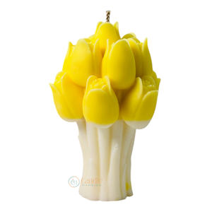 Bougie d'aromathérapie Bouquet de tulipes faite à la main pour les festivals Décoration intérieure Anniversaires-Barres parfumées Noël Pâques Utilisation votive - Product Image 2