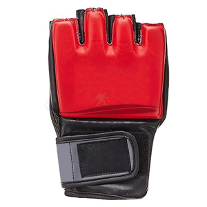 Guantes MMA de cuero de vaca real de medio dedo personalizados de alta calidad diseñe su propio logotipo para productos de boxeo transpirable OEM - Product Image 3