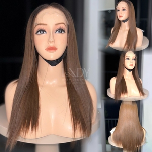 Perruques de la plus haute qualité, cheveux humains véritables, 100% cheveux humains vietnamiens, lisses, couleur personnalisée, perruque avec fermeture, 2025 - Product Image 5