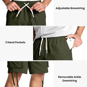 Men's Casual Cotton Twill Cargo <b>Shorts</b> Comfortable Relaxed Fit Elastic Waistband <b>Work</b> <b>Shorts</b> Drawstring Classic <b>Stretch</b> Design - Product Image 4