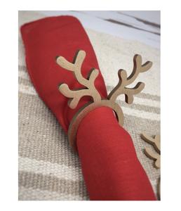 Luxe Cerf Horne Acacia Bois Serviette Anneau Dessus De Table Et Décoration pour Vaisselle De Fête - Product Image 1