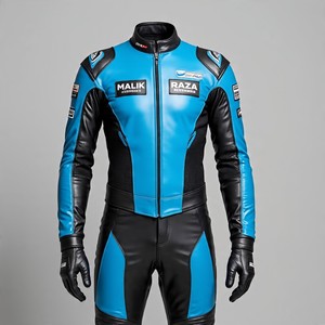 Costume en cuir d'équitation Sportbike pour hommes | Conception en deux pièces | Cuir de vache perforé pour l'été | Curseurs externes | Service OEM - Product Image 2