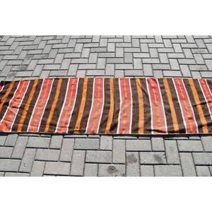 Tapis turc vintage moderne, marron, orange, patchwork, 21x77 pieds, style classique pour le salon, voiture, laine, viscose, latex - Product Image 3