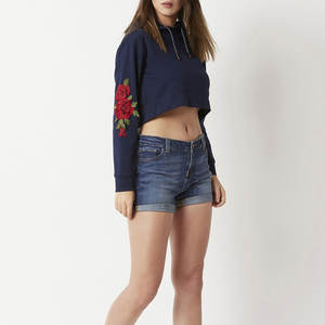 Vente chaude décontracté 100% coton Polyester haut court à capuche bas quantité minimale de commande différentes tailles thermique avec col à capuche décontracté attaché - Product Image 4