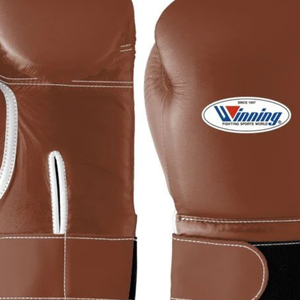 Gants de boxe professionnels en cuir marron avec fermeture velcro au poignet, gants d'entraînement et de sparring pour hommes et femmes - Product Image 2
