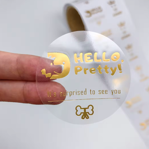 Adesivi Trasparenti Personalizzati all'Ingrosso con Logo, Impermeabili, in Lamina d'Oro, Argento, Oro Rosa per Etichette di Imballaggio - Product Image 4