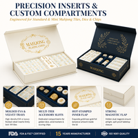 Boîte de rangement personnalisée avec impression de logo, boîte rigide en papier magnétique, cartes de mahjong américaines et jeux de société, boîte cadeau magnétique