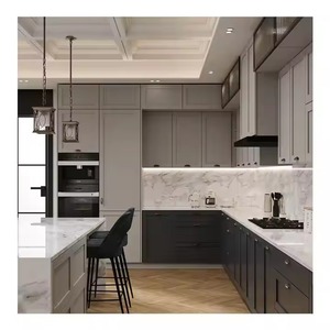 ชุดตู้ครัวไม้เนื้อแข็งสไตล์เขย่าสีเทาผลิตจากโรงงานในเวียดนามพร้อมประกอบดีไซน์จากสหรัฐอเมริกา - Product Image 5