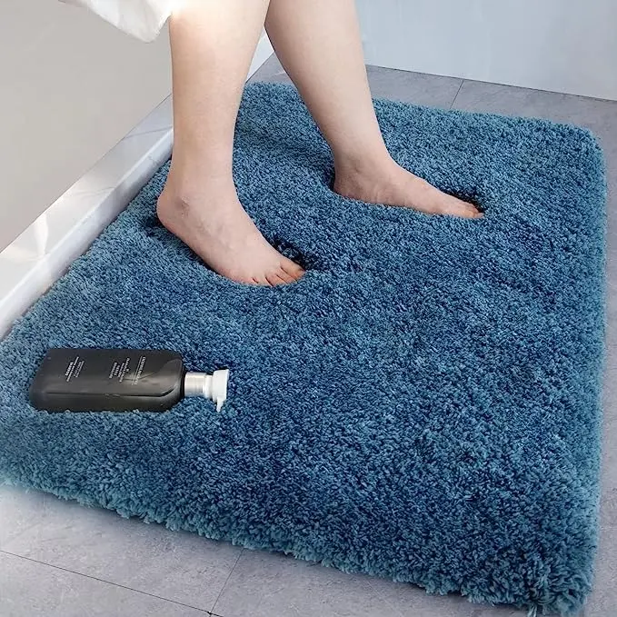 Microfiber Karpet Kamar Mandi Penyerap Super, Dapat Dicuci Keset Kamar Mandi Non Slip Untuk Lantai, Tebal Mewah Shaggy Karpet Mandi