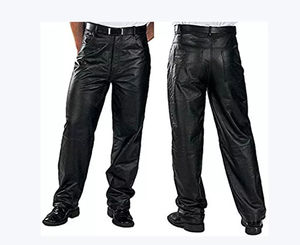 Pantalon en cuir véritable pour homme, de haute qualité, taille mi-haute, coupe décontractée, confortable, durable, respirant et coupe-vent - Product Image 3