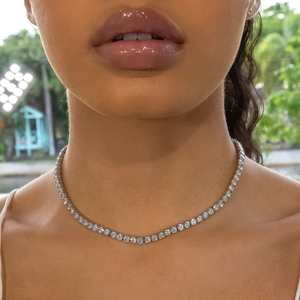 VVS Moissanite Bijoux Style Glacé Tennis Chaîne Fine Jewelry Hip Hop 925 Argent Diamant Tennis Chaîne Collier pour Hommes - Product Image 6