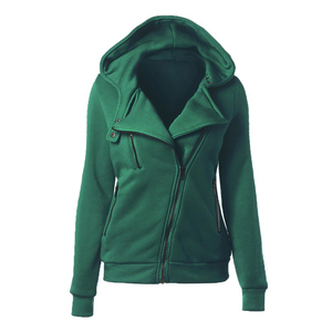 Sweat-shirts en molleton à fermeture éclair en coton d'hiver, unis ou à motifs personnalisés, pour femmes - Product Image 5