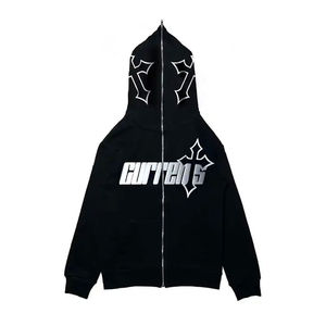 Vente en gros de sweats à capuche zippés de haute qualité pour hommes brodés Streetwear en taille normale pour les Offre Spéciale d'hiver - Product Image 4