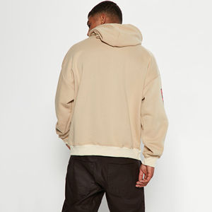 100% coton sweat à capuche en éponge française broderie lourde épais surdimensionné haute qualité personnalisé sweat à capuche vierge pour hommes pas de vêtements en relief - Product Image 4