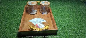 ถาดและฝาปิดตกแต่งลายมุก คอลเลคชั่นอีดและรอมฎอน  กระปุกใส่ขนมและผลไม้อบแห้งอะคริลิกสุดหรูพร้อมลายไม้ฝัง - Product Image 5