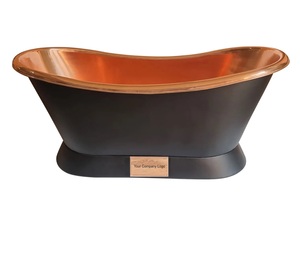Bañera de cobre hecha a mano, independiente, aspecto pulido de cobre, diseñador, nueva bañera de cobre puro, bañera moderna de lujo para Hotel - Product Image 1