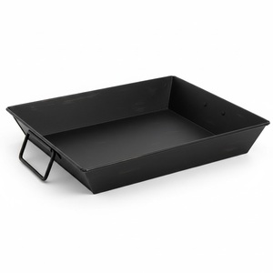 Plateau de service ovale galvanisé durable avec poignées, revêtement noir, compatible lave-vaisselle, idéal pour les mariages et les réceptions - Product Image 6