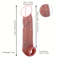 Vibrierender Penis-Sleeve Realistischer Männlicher Verlängerer zur Vergrößerung und Verdickung Wiederverwendbares Kondom Weiches TPE Sexspielzeug für Männer