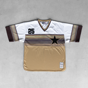 Maillot en maille rétro de football américain conçu sur mesure en gros respirant à séchage rapide culture surdimensionnée entièrement imprimée par sublimation - Product Image 1