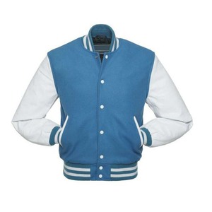 Custom made varsity <b>jacket</b> <b>white</b> leather sleeve black wool body varsity <b>jacket</b> Letterman <b>Jacket</b> with custom logo OEM Services - Product Image 5