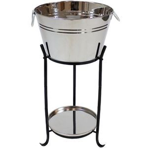 Enfriador de vino de metal de forma redonda, Enfriador de champán grande, cubo de hielo de cerveza y bañera de vino, bañera de bebida de alta calidad - Product Image 6