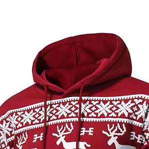 Sweat à capuche de Noël hiver unisexe 100% coton imprimé par sublimation personnalisée avec broderie respirant séchage rapide et personnalisable - Product Image 4