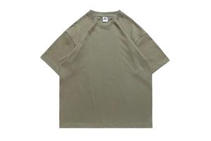 En Stock Tela 250g de peso pesado Camiseta de hombro caído de gran tamaño Camiseta de algodón de tamaño europeo y americano para hombres - Product Image 5