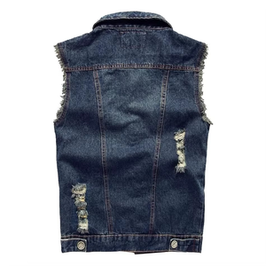 Prix de gros Nouveau design Mode Gilet sans manches unisexe Homme Femme Gilet en jean style cowboy Gilet en jean à capuche pour femme - Product Image 4
