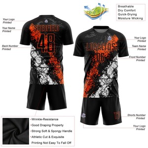 ชุดเสื้อเจอร์ซีย์ฟุตบอลลายใบไม้สีทองพร้อมปกเสื้อเสื้อฟุตบอลตาข่ายระบายอากาศ - Product Image 3