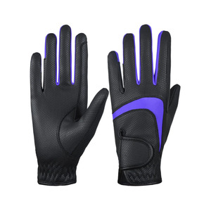 Gants de course équestre avec logo personnalisé de la meilleure qualité pour hommes et femmes vente en gros de gants noirs d'équitation de polo équestre de cheval fournisseur - Product Image 3