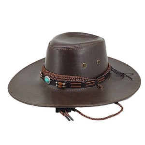 Nuevos sombreros de vaquero de cuero al aire libre para hombres de vaquero occidental personalizados Sombreros de vaquero en cuero genuino Sombreros de moda al por mayor - Product Image 4