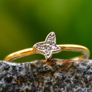 Auténtico anillo de diamante de oro macizo de 14K y 18K, joyería de diamante Real Natural, diseño impresionante - Product Image 1