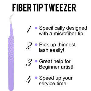 Pinzas para pestañas con punta de fibra de acero inoxidable con etiqueta privada y logotipo personalizado Pinzas para pestañas de acero inoxidable de alta calidad - Product Image 5