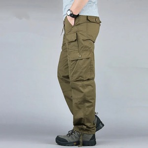 กางเกงคาร์โก้ผู้ชายกางเกงผ้าฝ้ายออแกนิกแบบมีกระเป๋าหลายใบ100% ใหม่ - Product Image 3