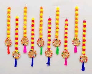 Vente en gros de cordes de fleurs de souci artificielles traditionnelles multicolores écologiques pour mur/porte suspendus Festival décoration de fête de mariage - Product Image 3