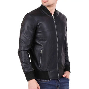 OEM Service Wholesale Comfortable Windbreaker Leather Jackets / New Arrival <b>Drop</b> Shoulder Men Vintage Leather Jackets - Product Image 5