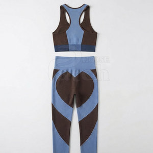 Ladies Yoga Clothing Set Comfortable Stretch <b>Top</b> <b>And</b> <b>Leggings</b> Two Piece Sports Outfit For Gym Running <b>And</b> Daily Exercise - Product Image 6