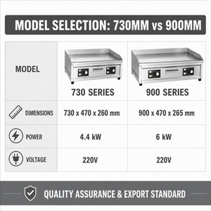 Commercial Electric Flat Top Griddle Dual Control 220V 4.4kW for Cafe Diner Breakfast Bacon <b>Egg</b> Kitchen - Product Image 6