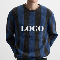 Conception personnalisée logo col rond hiver coton mode tricots football à manches longues maillots tricotés haut en tricot hommes pull