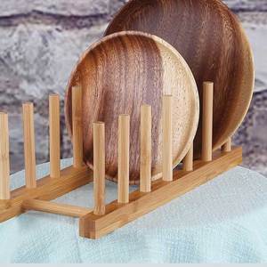 Piring penyimpanan dapur barang baru, dudukan rak panci bambu, tutup panci Organizer - Product Image 3