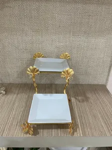 Soporte de pastel de hierro redondo de metal de gran tamaño moderno y plato para hoteles y restaurantes - Product Image 4