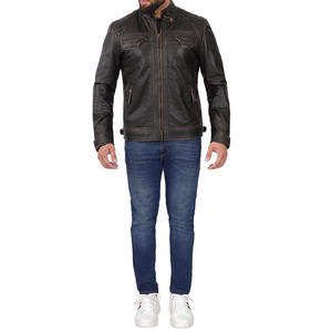 Chaquetas de Motociclista de Cuero para Hombre, a la Moda, de Bajo Precio al por Mayor, Nueva Llegada, Calidad Profesional, Chaquetas de Cuero Unisex Personalizadas - Product Image 3