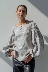 100% algodón Boho bordado Puff manga blusa transpirable ecológico lavable Vintage Floral sólido patrón borla Decoración - Product Image 5