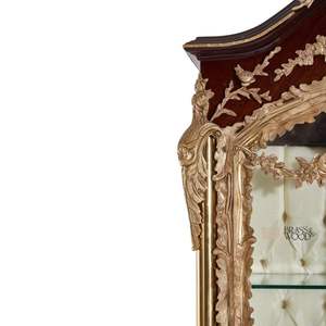 Vitrine de présentation royale de luxe sculptée avec dossier capitonné - Product Image 5