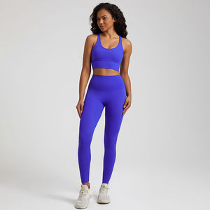 Conjunto Deportivo de Yoga para Mujer, Talla Grande, Leggings Sin Costuras, Sujetador Deportivo, Tejido Elástico Transpirable de Secado Rápido, Dos Piezas para Entrenamiento en el Gimnasio - Product Image 2