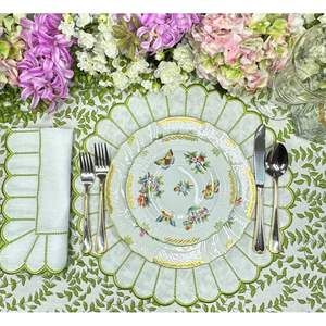 Handcrafted <b>linen</b> table <b>placemats</b> embroidered work perfect for adding charm to your dining table setting - Product Image 1