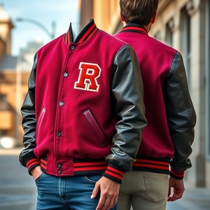Soft Cotton Knit Varsity <b>Jacket</b> Custom Logo Team Name College Style Letterman Baseball Bomber Coat for <b>Summer</b>/Light Wear - Product Image 2