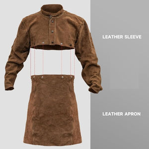 Chaqueta de soldador resistente con resistencia a las chispas, ropa de trabajo industrial, abrigo de seguridad para soldar, ropa de cuero resistente a las llamas - Product Image 4