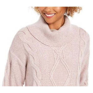 Maglione da Donna Charter Club con Collo ad Anello, Lavorazione a Trecce e Glitter, Traspirante, Casual, Design Rosa per Autunno Inverno, Disponibile dalla Taglia XS alla Large - Product Image 2