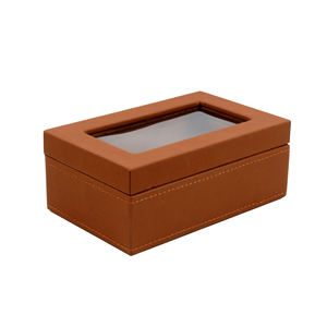 มาใหม่ล่าสุดอินเดียแฮนด์เมดกล่องไม้หนังสีน้ําตาลติดตั้งการออกแบบที่ไม่ซ้ํากันกล่องเก็บงานฝีมือไม้ของขวัญขายสูงรายการ - Product Image 1